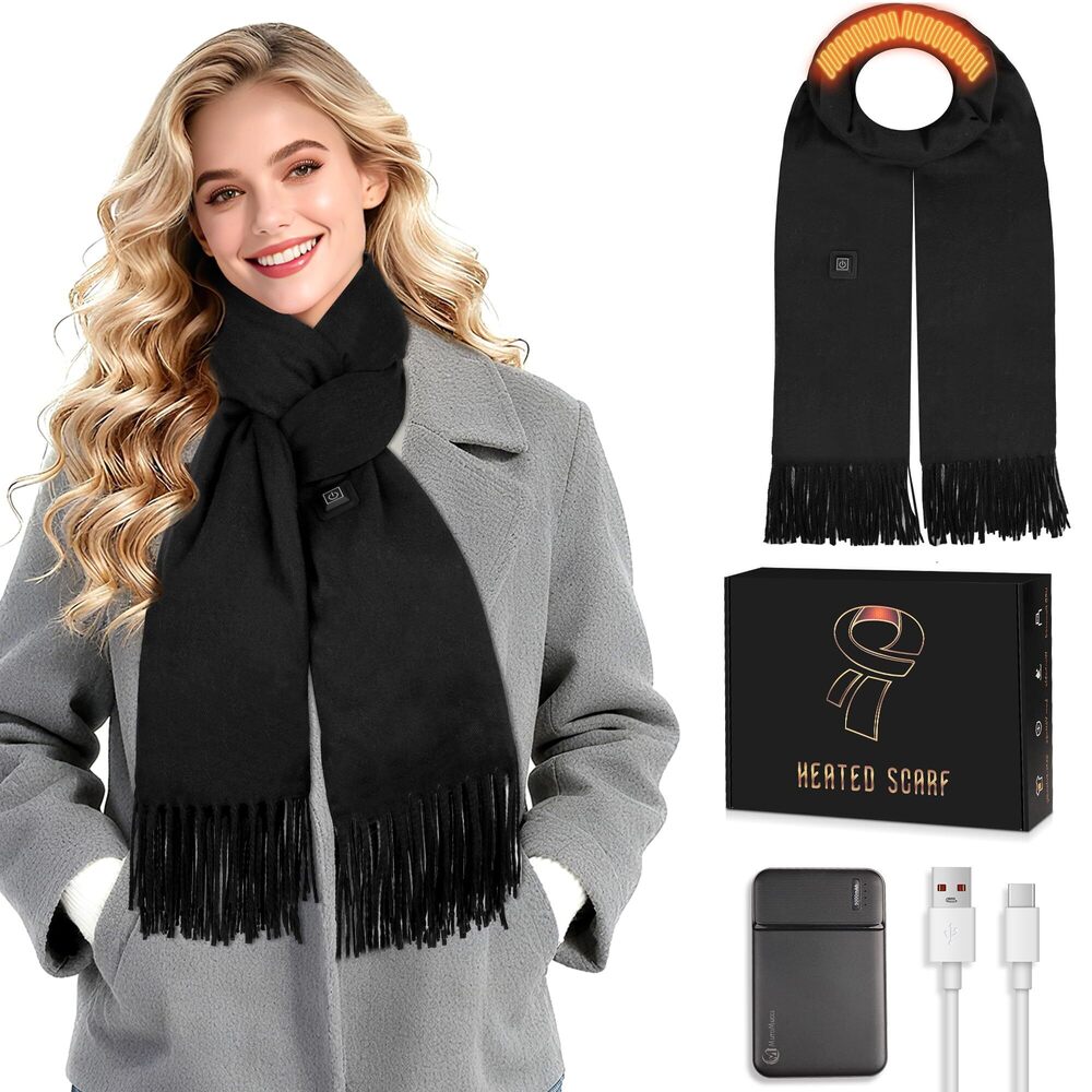 2021 Heated Scarf Rechargeable, Heating Scarf for Neck Warmer with Portable
